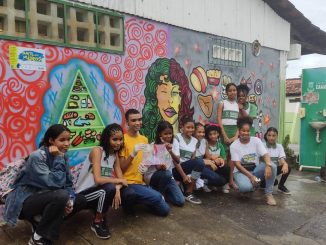 Alimentação saudável foi tema das artes grafitadas por alunos das escolas vencedoras do projeto Arte nos Muros